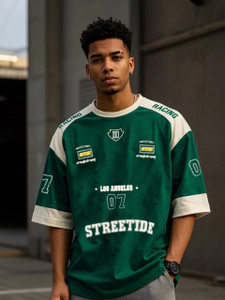 THALASI Men Green Crew Neck T-Shirt - Image 5