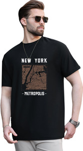 JUGULAR Printed Men Round Neck Black T-Shirt