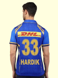 teky Printed Men Polo Neck Blue T-Shirt