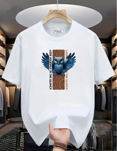 Magneto Printed Men Round Neck White T-Shirt
