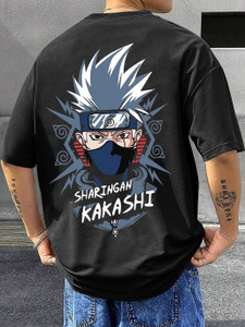 Mania Fashion Printed, Graphic Print Men Round Neck Black T-Shirt