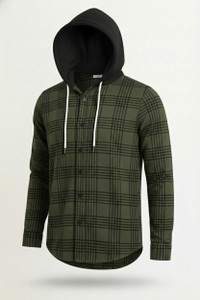 Try This Solid Men Hooded Neck Green, Multicolor, Black T-Shirt