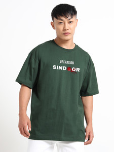 Chill Factor Printed Men Round Neck Green T-Shirt