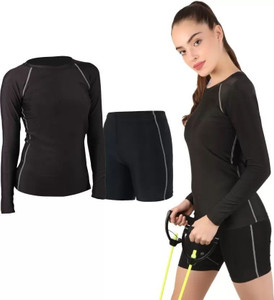 Kyk Solid Women Round Neck Black T-Shirt