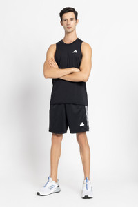 ADIDAS Printed Men Crew Neck Black T-Shirt