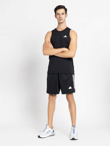 ADIDAS Printed Men Crew Neck Black T-Shirt