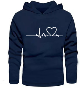 FastColors Printed Men Hooded Neck Dark Blue T-Shirt