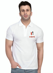 Daku Solid Men Polo Neck White T-Shirt