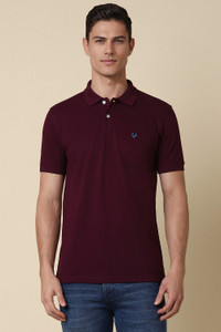 Allen Solly Solid Men Polo Neck Maroon T-Shirt