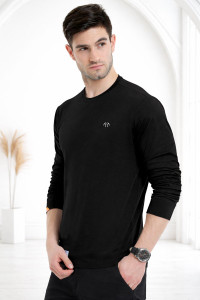 Triptee Solid Men Round Neck Black T-Shirt