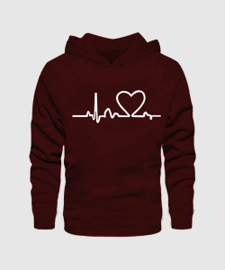 FastColors Printed Men Hooded Neck Maroon T-Shirt