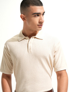 HIGHLANDER Men Polo Neck White T-Shirt - Image 3