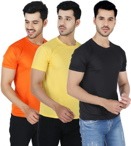 ARG FASHIONS Solid Men Round Neck Multicolor T-Shirt