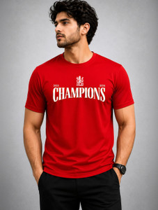 HERE&NOW Printed Men Round Neck Red T-Shirt