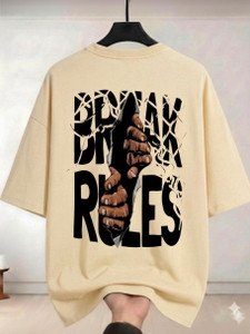 METRONAUT Printed Men Round Neck Beige T-Shirt