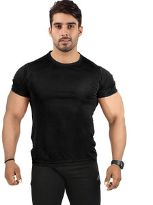 UDI n ADI Solid Men Round Neck Black T-Shirt Pack of 1 - Image 6
