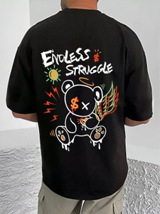 SCOTT FINCHER Graphic Print Men Round Neck Black T-Shirt