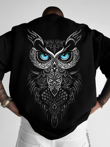 HADAR Graphic Print Men Round Neck Black T-Shirt