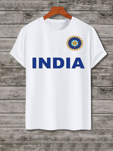 V DAS Typography Men Round Neck White T-Shirt