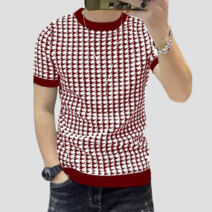 sti Printed Men Round Neck Maroon T-Shirt
