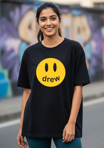 Uniplanet Store Printed Women Round Neck Black T-Shirt