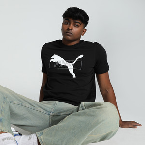 PUMA Printed Men Crew Neck Black T-Shirt