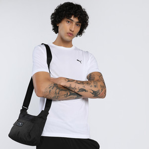 PUMA Solid Men Crew Neck White T-Shirt