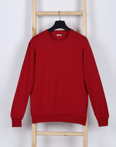 INKKR Solid Men Round Neck Red T-Shirt