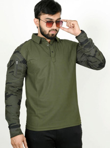 AADAKS SPORTZZ Solid Men Polo Neck Multicolor T-Shirt