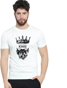 AFCollection Printed Men Round Neck White T-Shirt