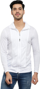 Jangoboy Solid Men Polo Neck White T-Shirt
