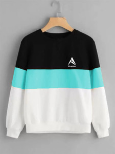 Kroptee Colorblock Couple Round Neck Multicolor T-Shirt