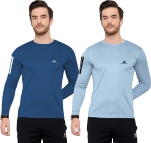 Cruister Sporty Men Round Neck Dark Blue, Light Blue T-Shirt