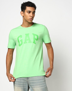 GAP Printed Men Crew Neck Green T-Shirt