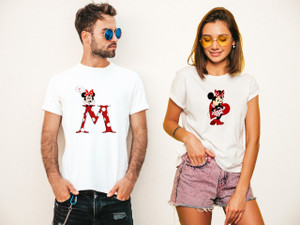 Helenter Printed Couple Round Neck White T-Shirt