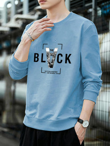 Manico Printed Men Round Neck Blue T-Shirt