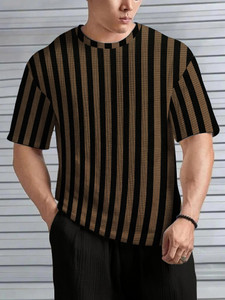 KAJARU Brown Striped Men's T-Shirt - Image 6