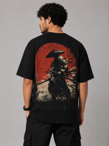 VIGON Graphic Print Men Round Neck Black T-Shirt