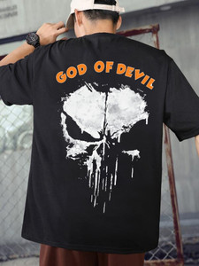 Benny Brooks Printed Men Round Neck Black T-Shirt