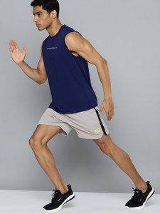 HRX by Hrithik Roshan Typography Men Round Neck Navy Blue T-Shirt