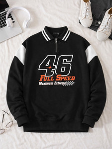 Jump Cuts Printed Men Polo Neck Black T-Shirt - Image 5