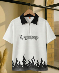 Try This Typography Men Polo Neck Multicolor T-Shirt