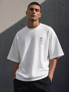 ARZOX Printed Men Round Neck White T-Shirt