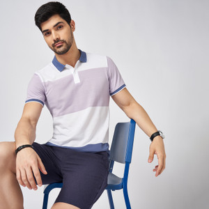 Byford by Pantaloons Tie & Dye Men Polo Neck Multicolor T-Shirt
