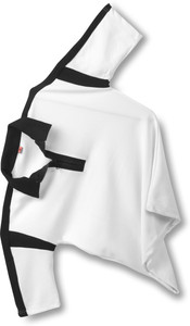 Try This Colorblock Men Zip Neck White, Black T-Shirt