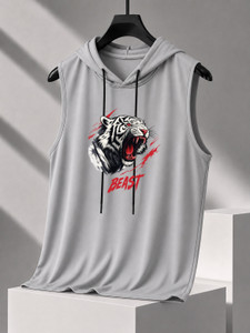 Progo Men Graphic Print Round Neck Polyester Black T-Shirt - Image 1