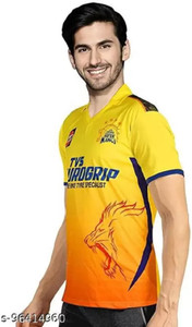 yclothy Typography Men Round Neck Yellow T-Shirt