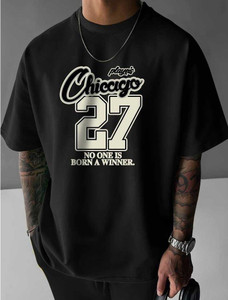 kshs Typography Men Round Neck Black T-Shirt