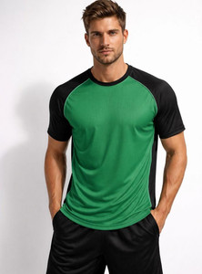 IZON Printed Men V Neck Green T-Shirt