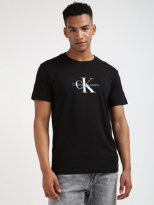 Calvin Klein Graphic Print Men Round Neck Black T-Shirt
